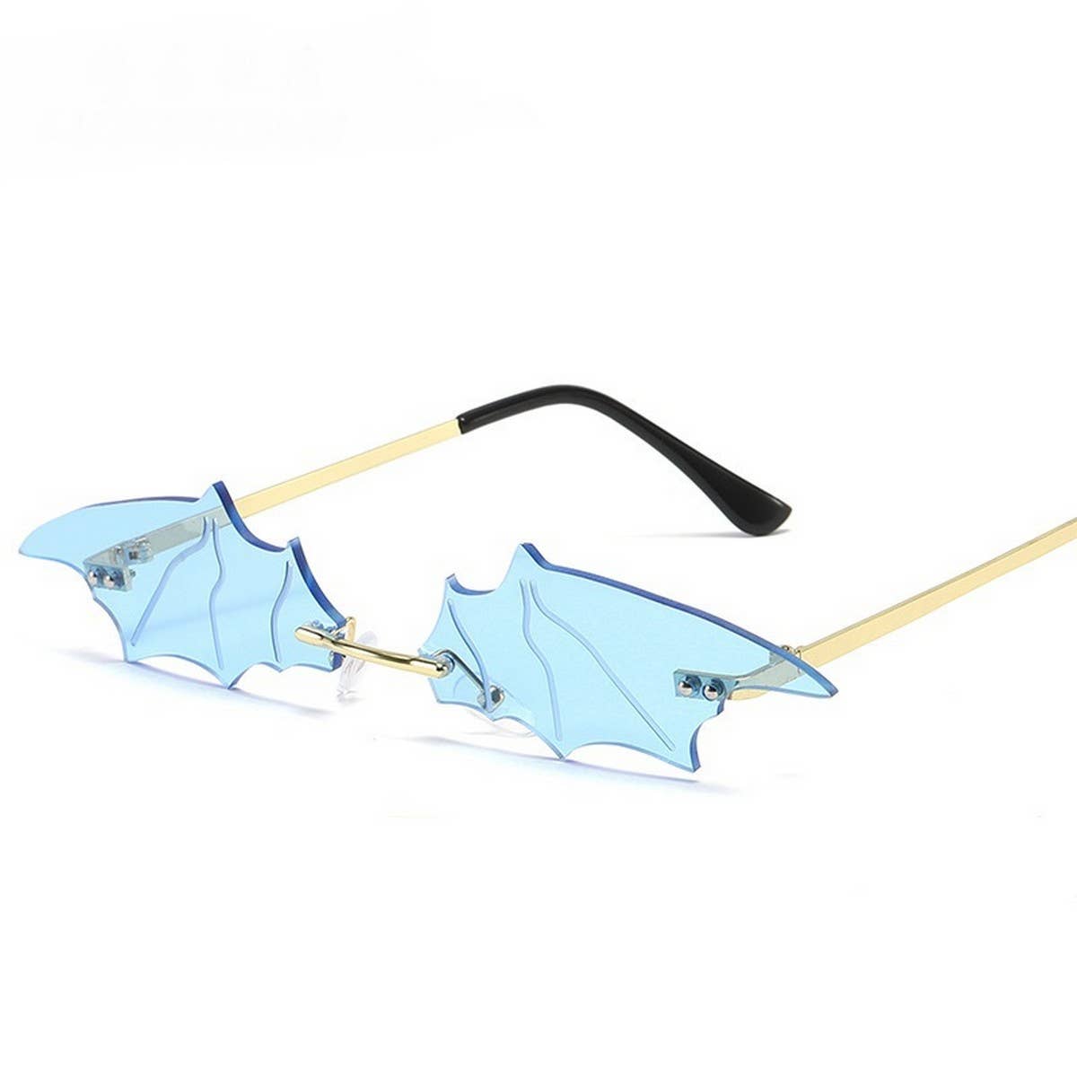 TRENDY FUNNY BAT SHAPE SUNGLASSES_CWASG0362: Black / (OS) 2