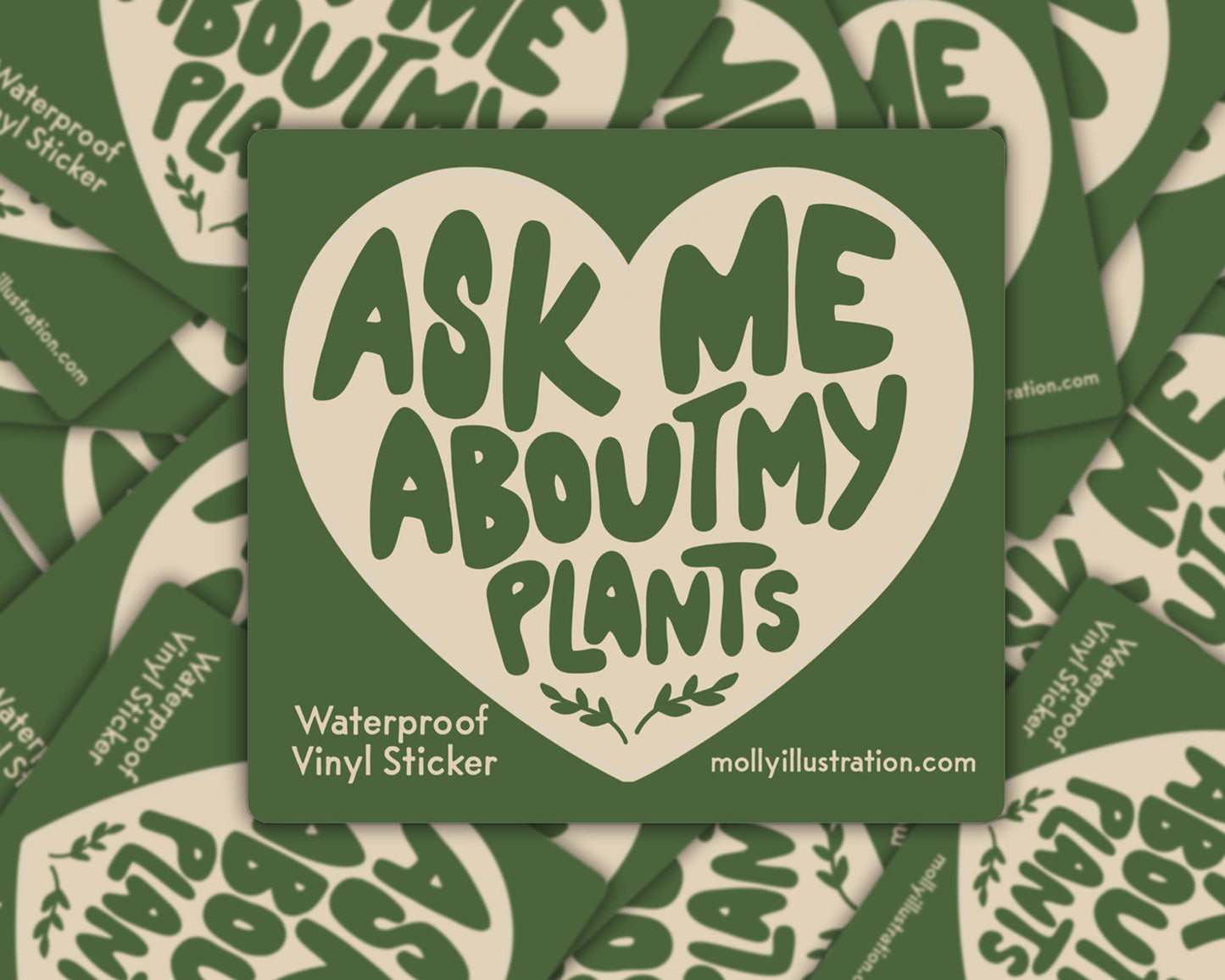 Ask Me About My Plants Waterproof Vinyl Sticker