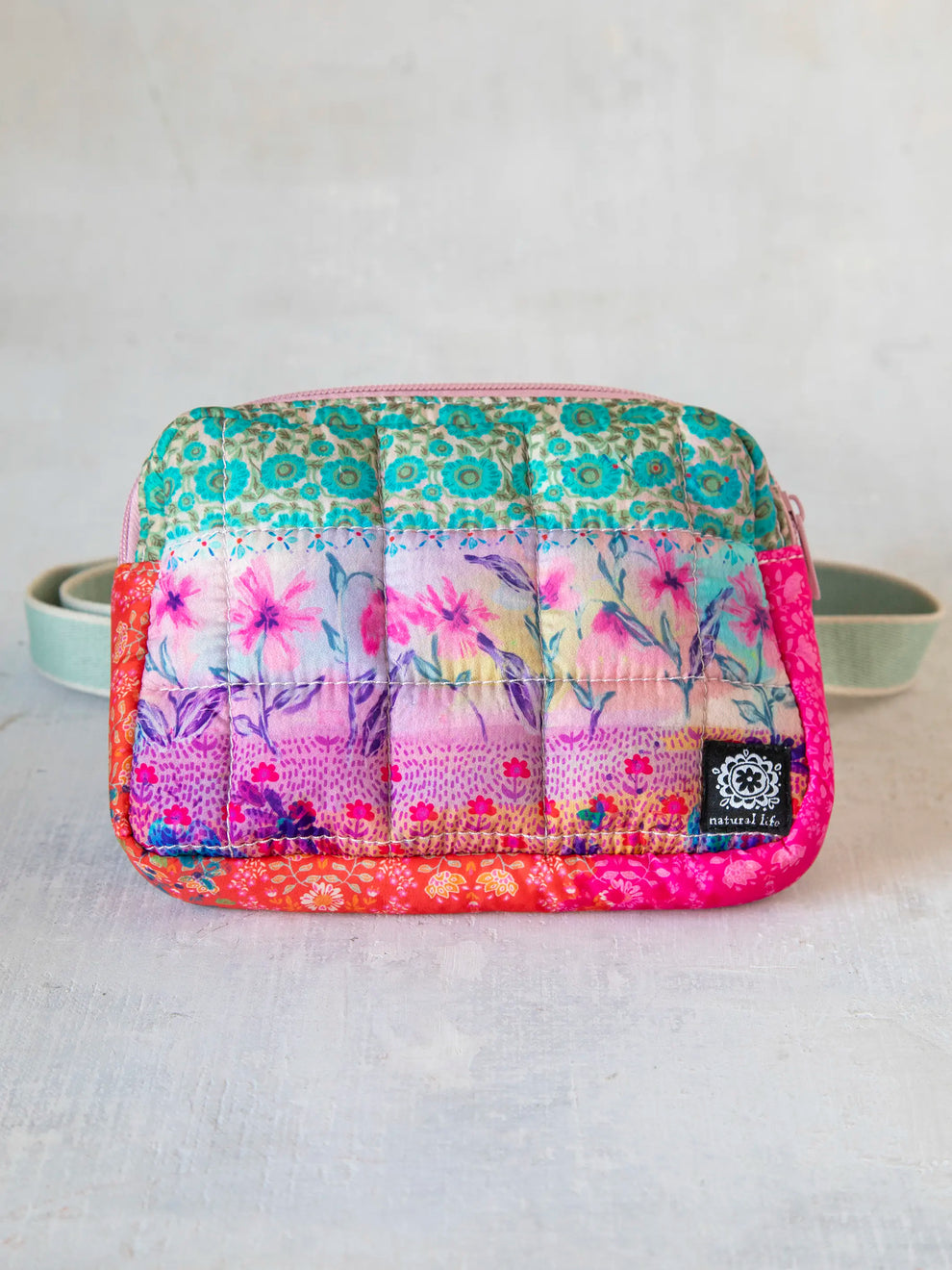 Everyday Puffy Fanny Pack- Pink Watercolor Patchwork