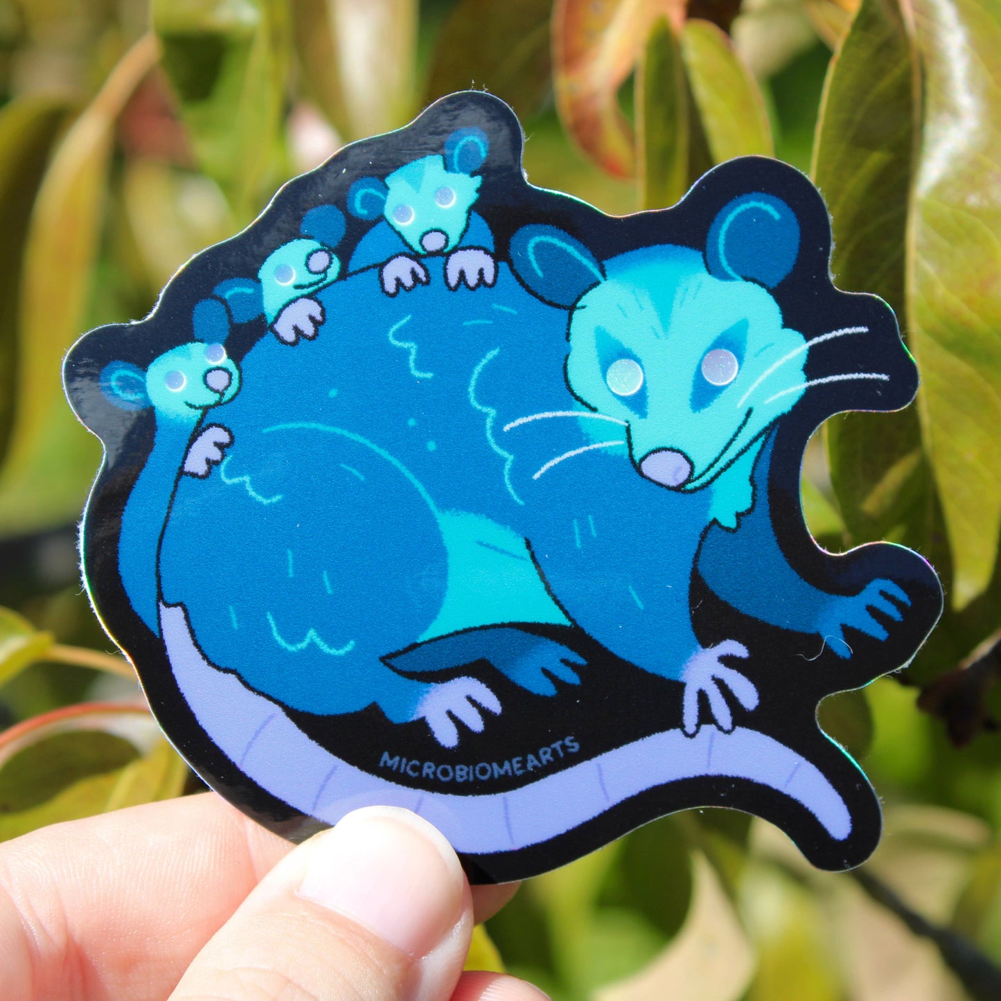 Glowing Eye Opossums Holo 3.5” Sticker