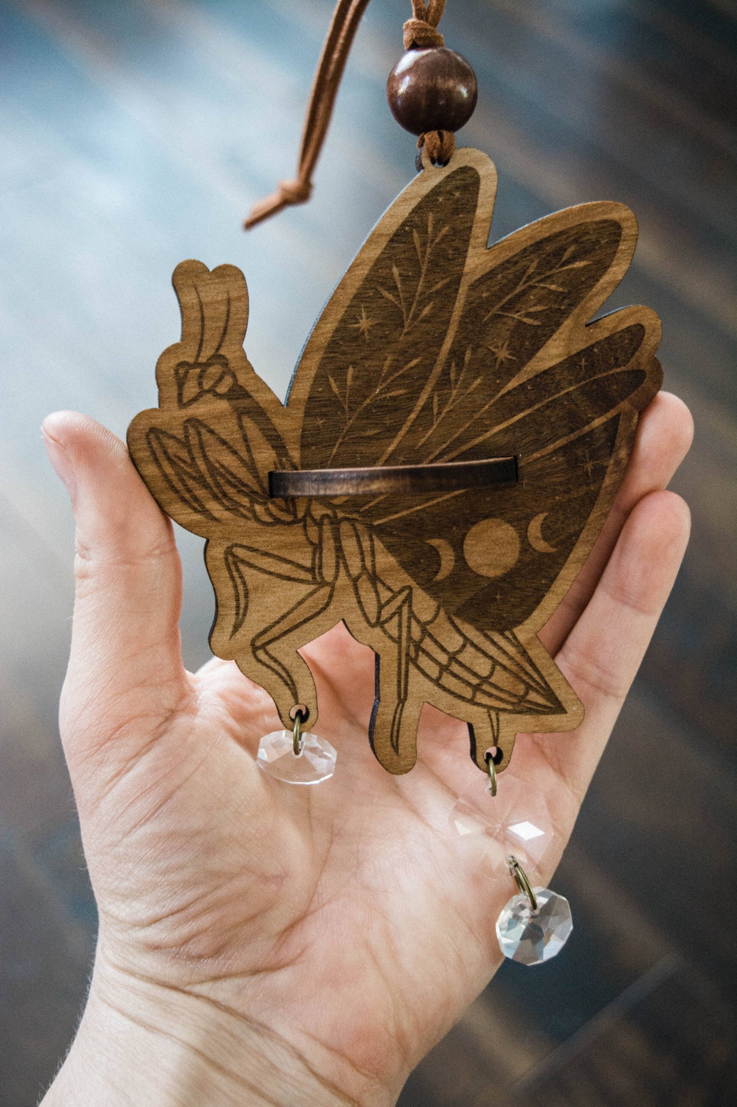 Praying Mantis Airplant Holder Hanging Mini Suncatcher : Without Airplant / Stained Black