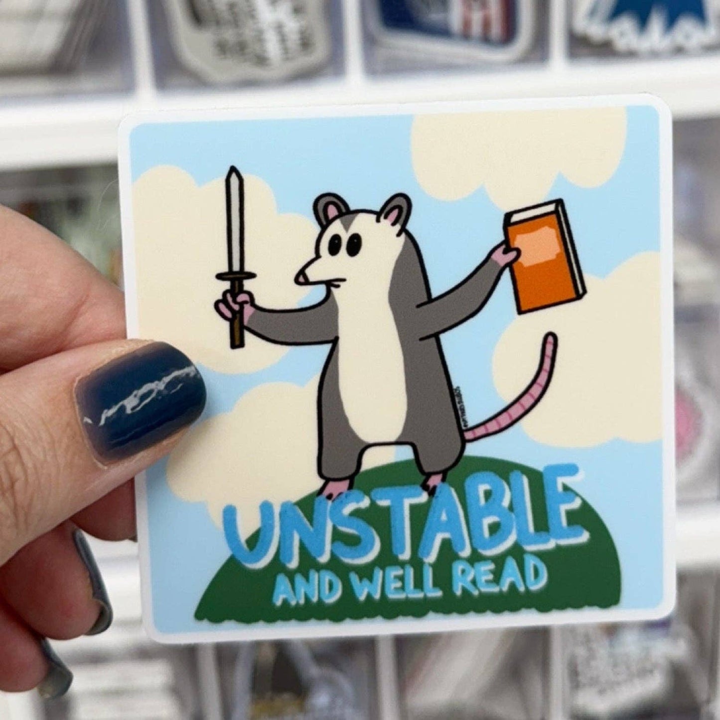 Unstable and Well Read Vinyl Sticker | Unhinged Bookish Sticker