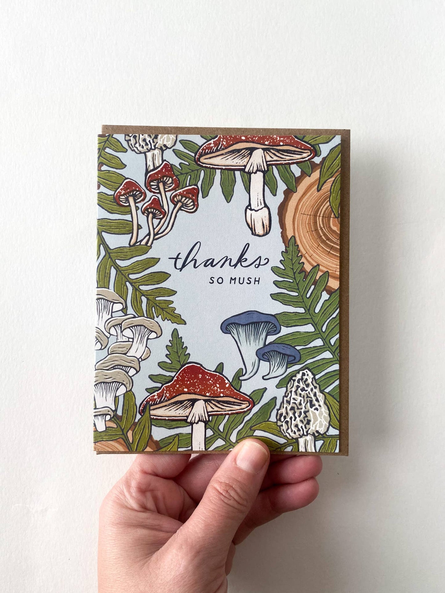 Thanks so Mush - Mushroom Thank You Card: Clear Sleeve