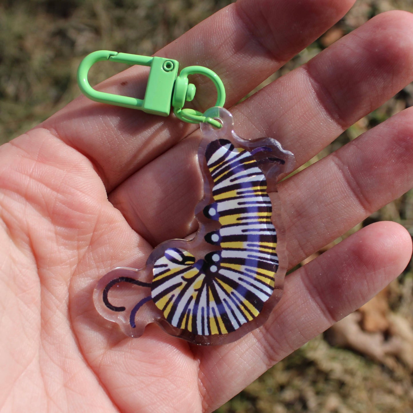 Monarch Caterpillar Acrylic Charm