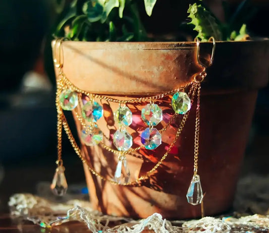 Crystal Prism plant pot decor