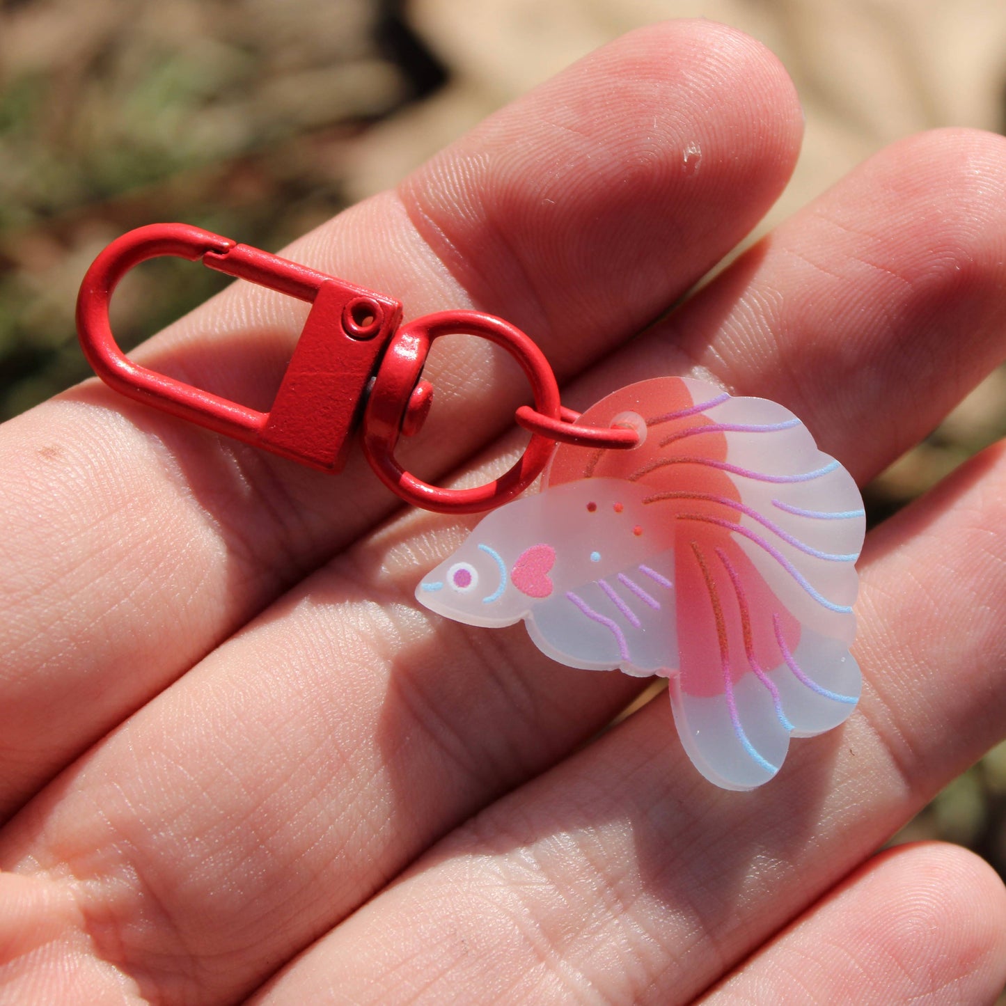 Betta Fish Frosted Acrylic Charm