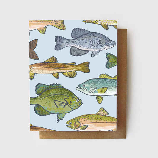 Freshwater Fishes Everyday Greeting Card: Clear Sleeve