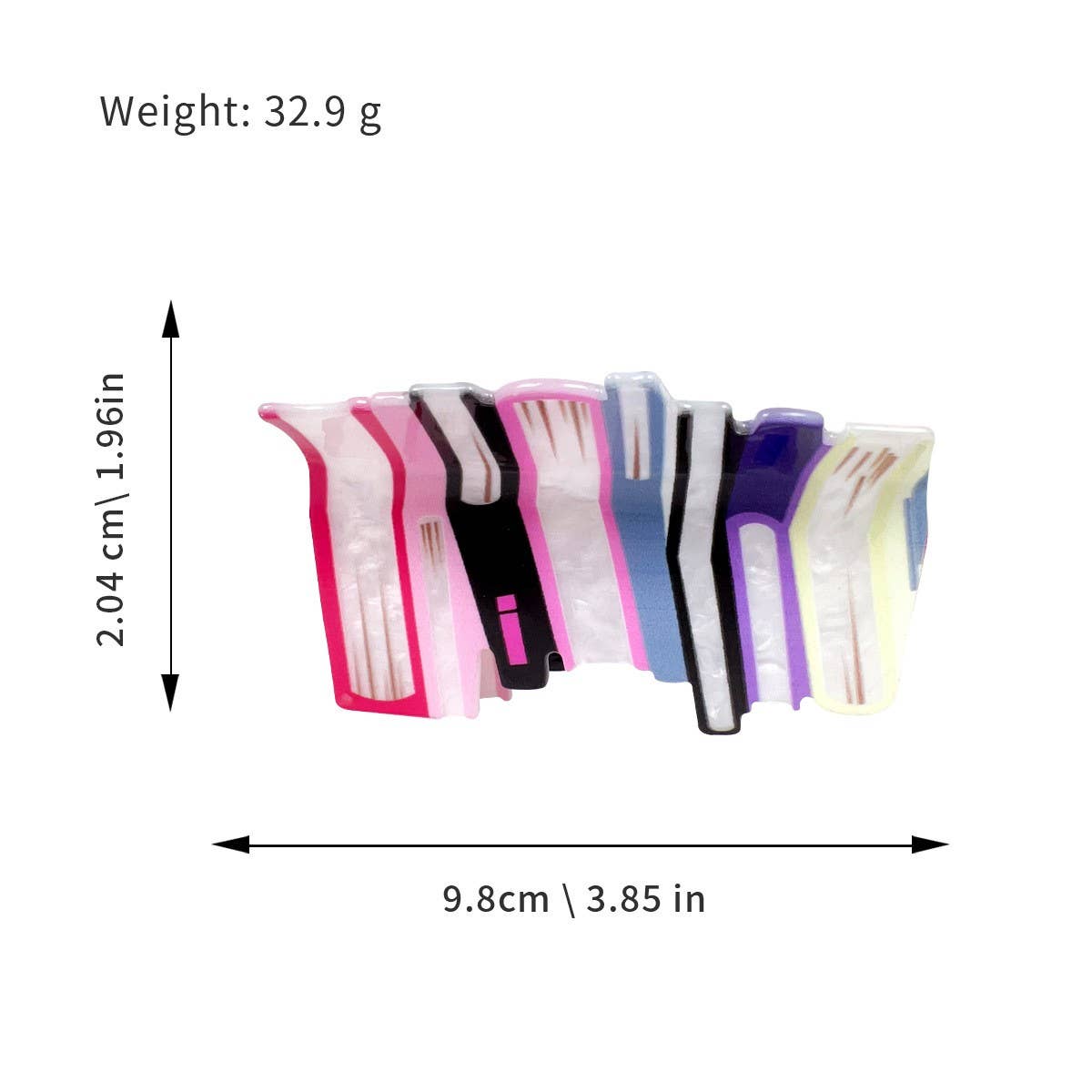 Book Style Acrylic Hair Claw Clip, Colorblock_CWAHA2069