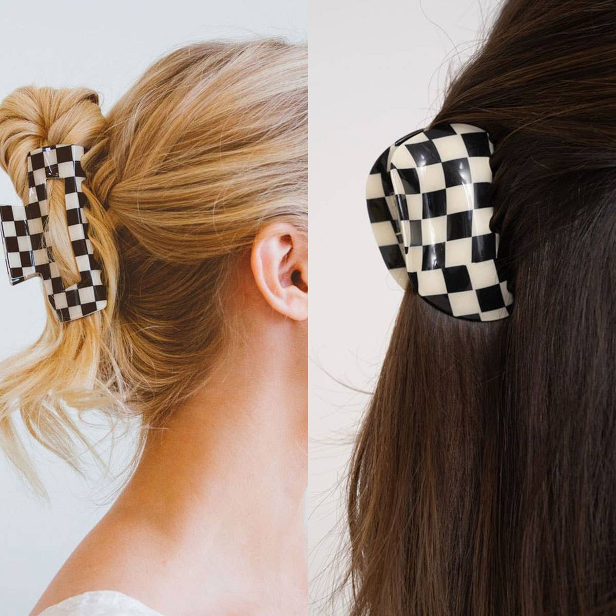 Checkerboard Hair Claw – Candy Color Acetate Look_CWMM10084