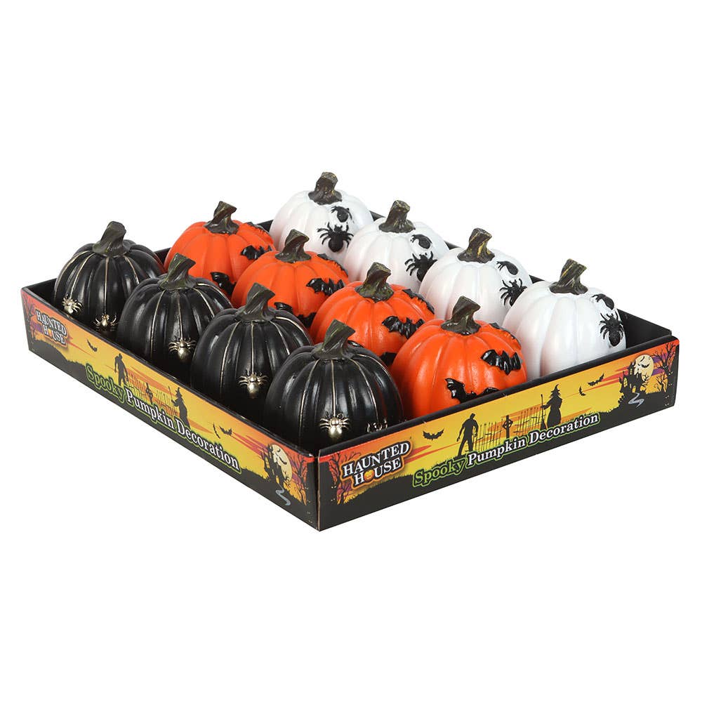Spooky Bat and Spider Pumpkin Halloween Decoration