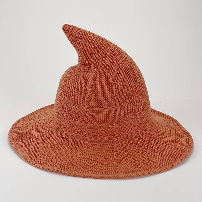 Halloween Pointed Witch Hat, Knit & Foldable_CWAH0617: BLACK / (OS) 2