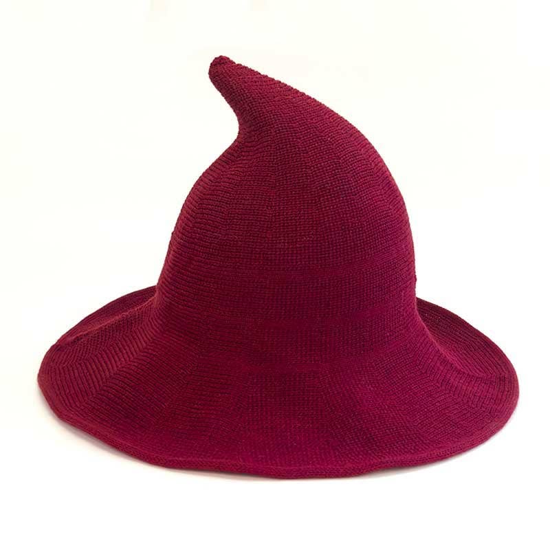Halloween Pointed Witch Hat, Knit & Foldable_CWAH0617: BLACK / (OS) 2