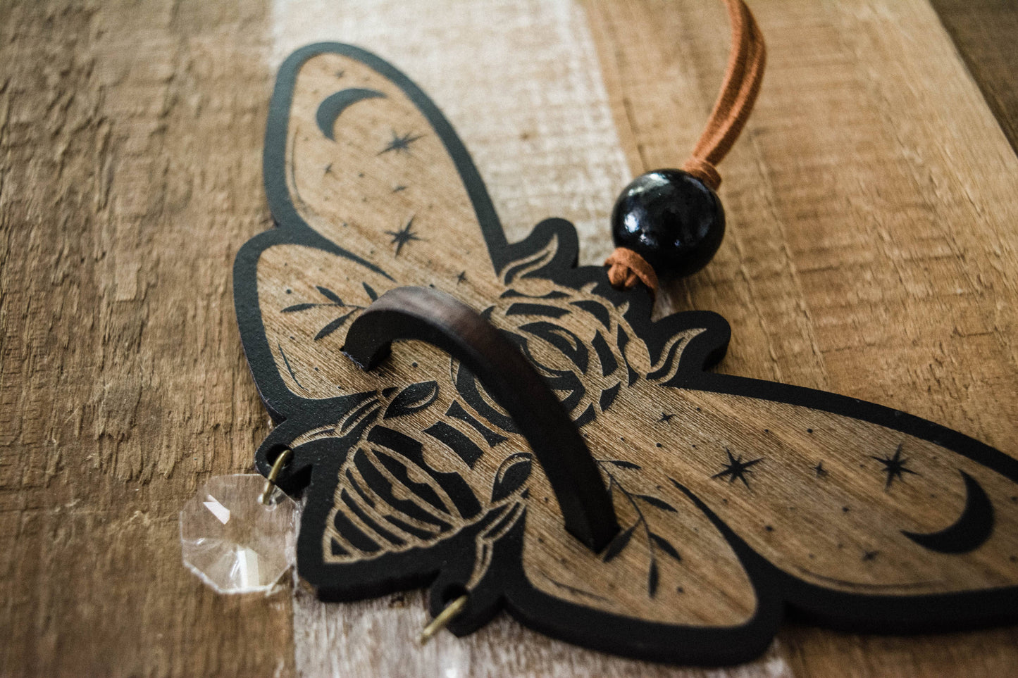 Cicada Airplant Holder Hanging Mini Suncatcher: Without Airplant / Stained Black