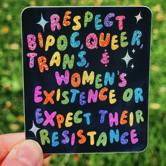 Respect sticker glitter rainbow hydroflask planner