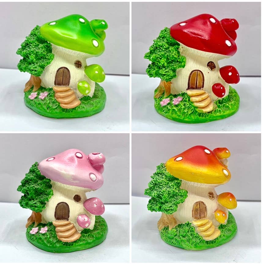 Mushroom Miniature House Figurines-4