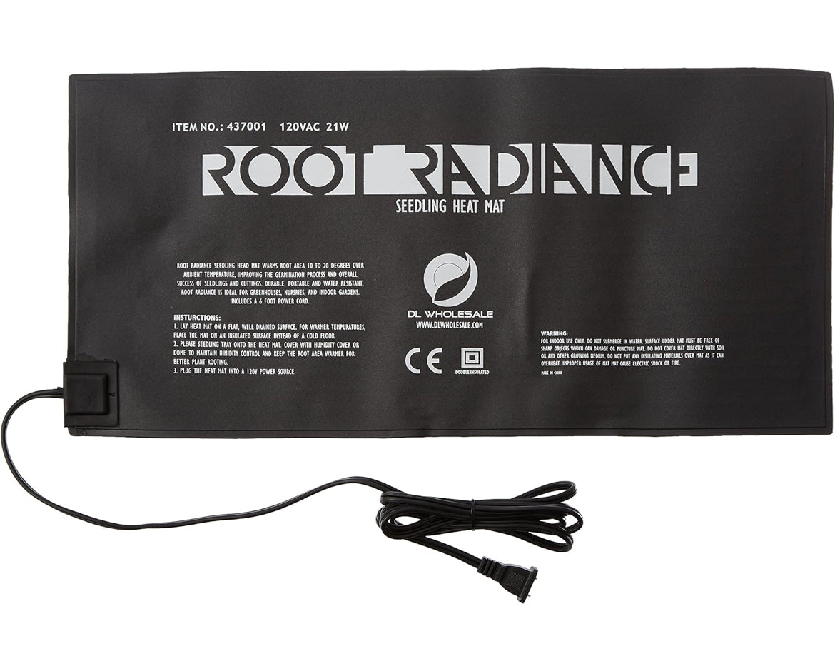 Seedling Heat Mat Pad 20.75” x 10” for Plant Seed Starting, Indoor Germination Supplies Black, Small