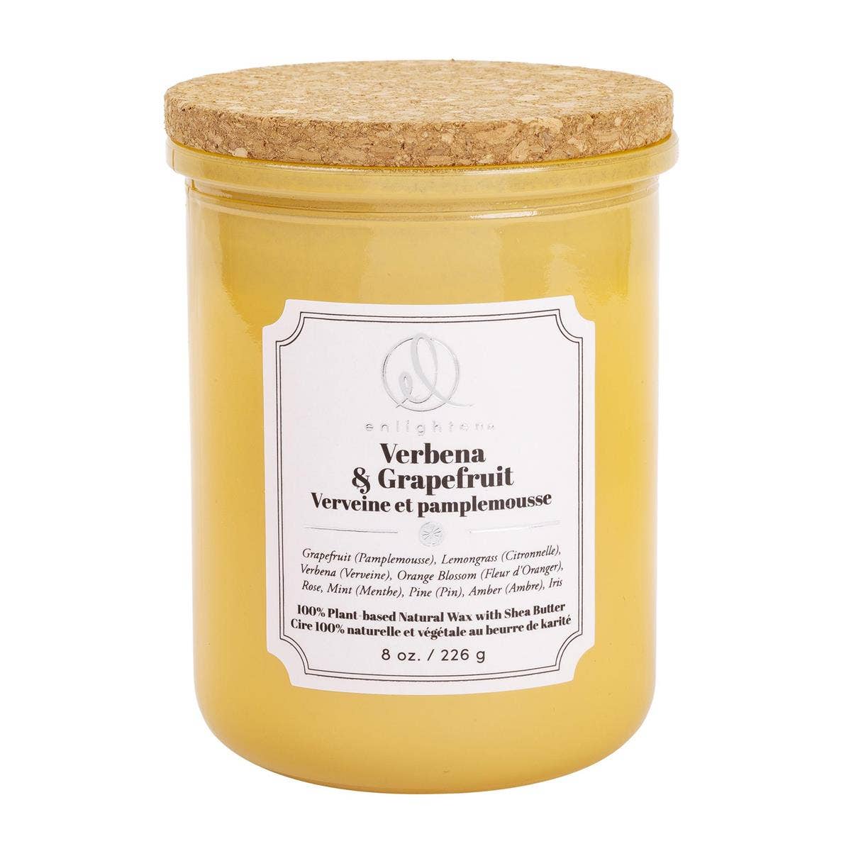 Truu Design Enlighten Candle with Wood Lid: Bergamot+Vetiver / 8 oz./226.8g