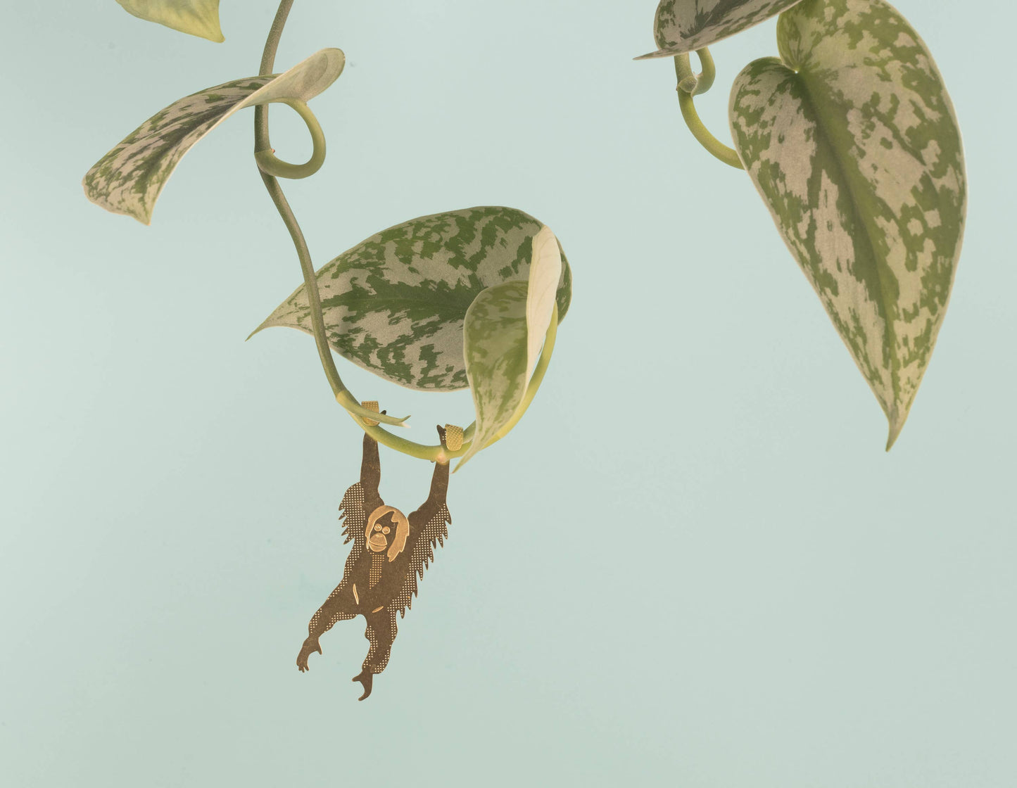 Plant Animal - Orangutan, brass plant hugger pal