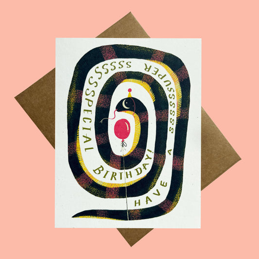 Super Special Cute Snake Birthday Card | Reptile