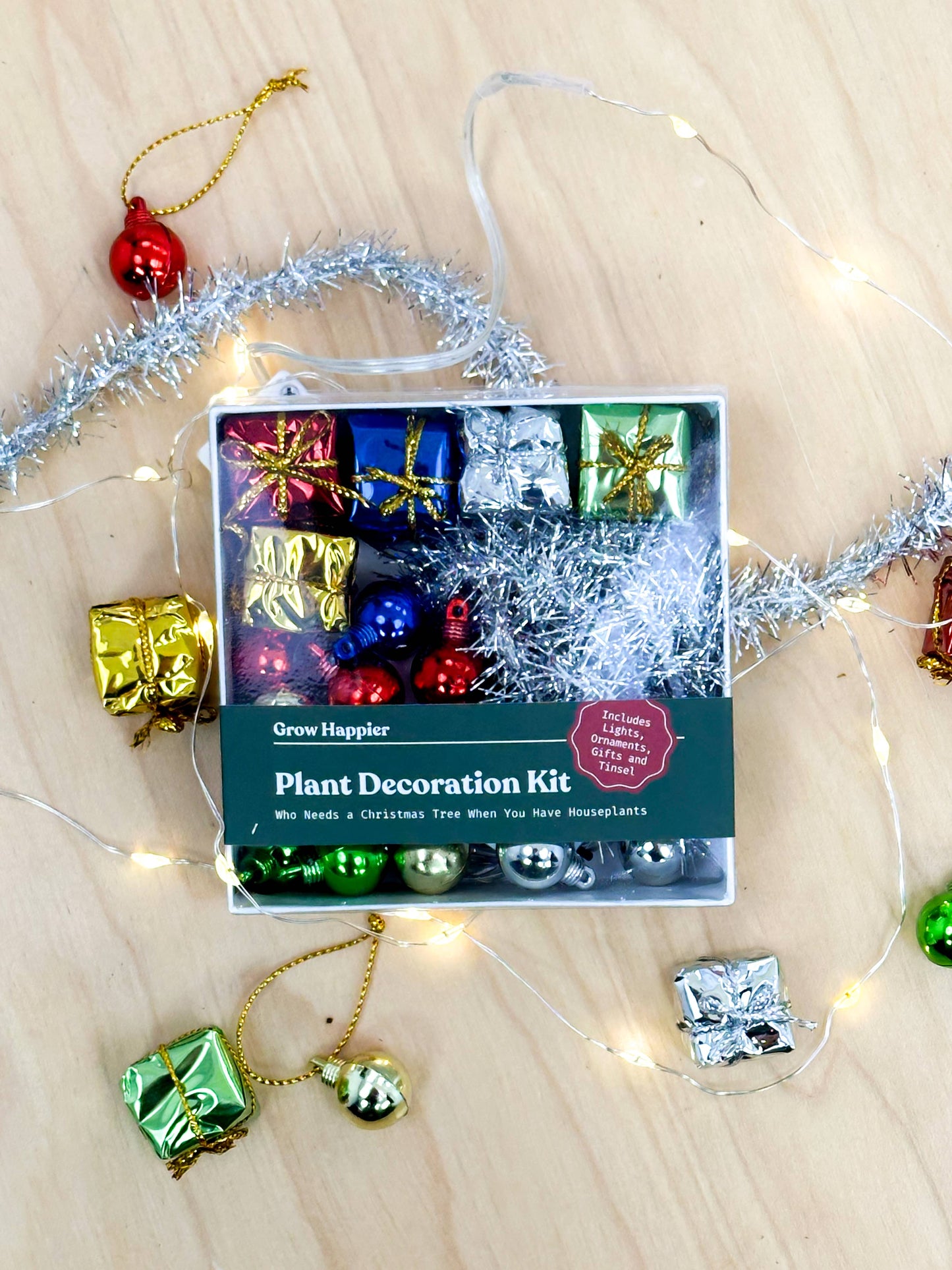 Plant Decoration Kit With Working Christmas Lights