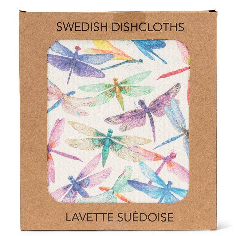 Dragonflies Dishcloth-6.75x7.5"L
