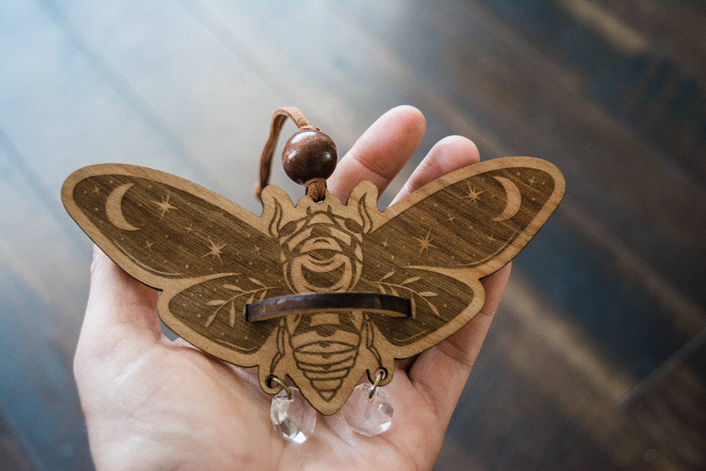 Cicada Airplant Holder Hanging Mini Suncatcher: Without Airplant / Stained Black