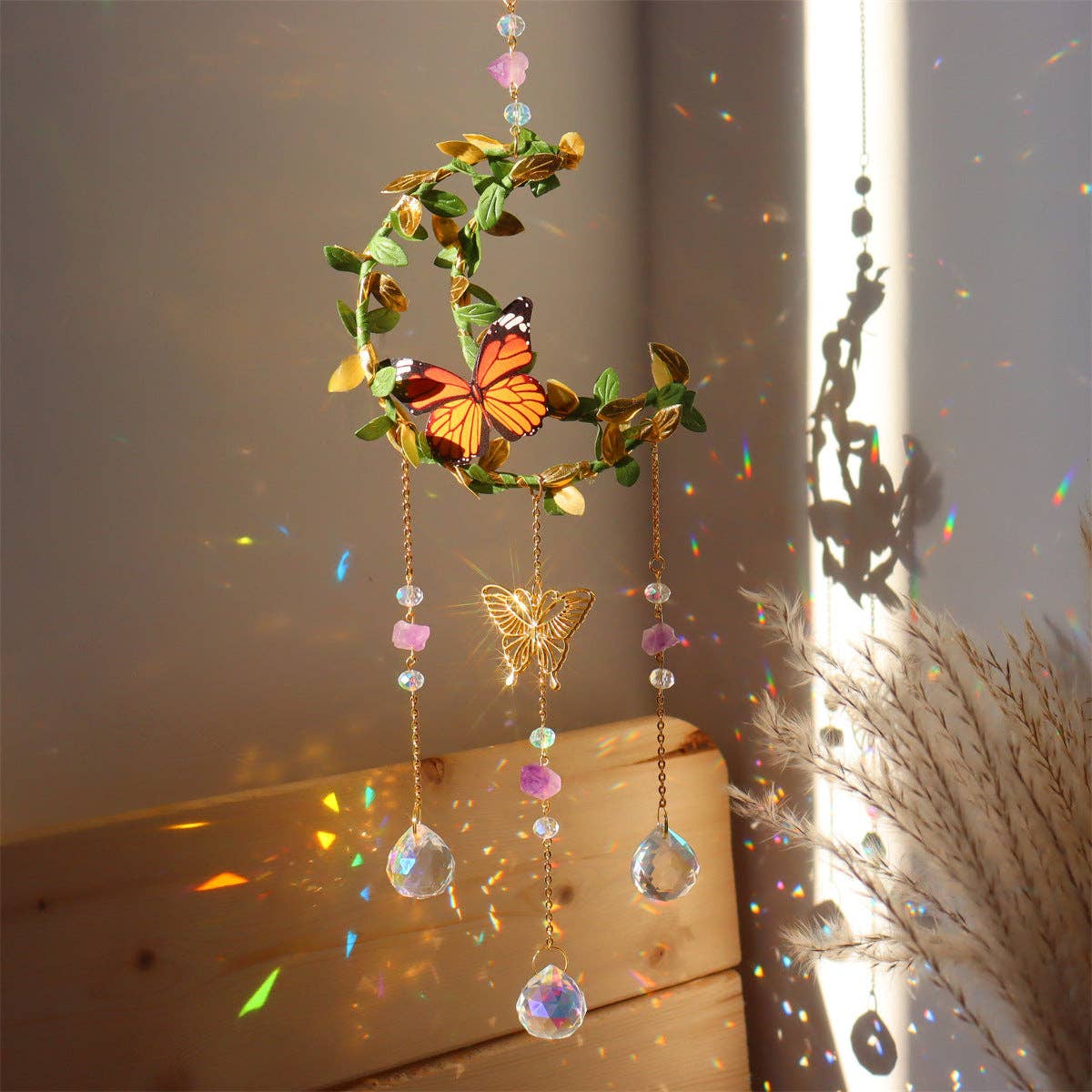 Leaves Cross Butterfly Moon Hangings DP25A913