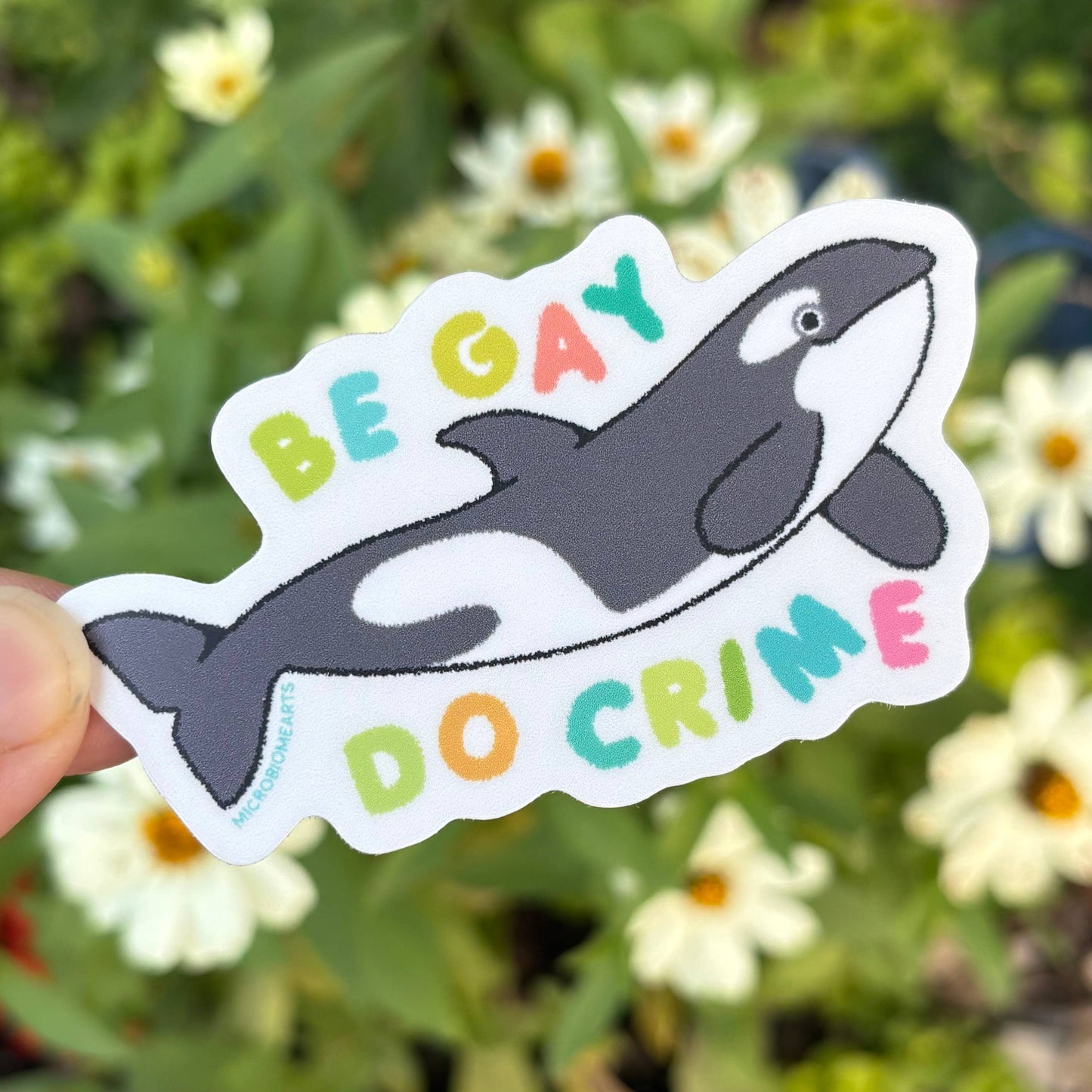 Be Gay Do Crime Orca 3” Sticker