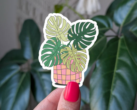 Monstera deliciosa vinyl sticker, plant themed sticker
