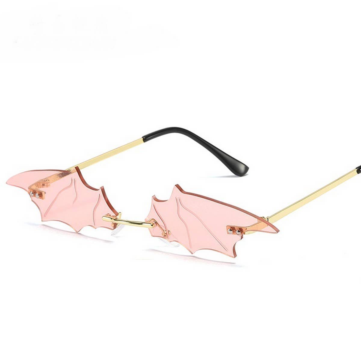 TRENDY FUNNY BAT SHAPE SUNGLASSES_CWASG0362: Black / (OS) 2