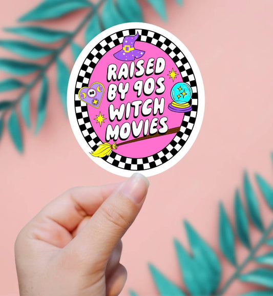 Raised By 90’s Witch Movies Sticker