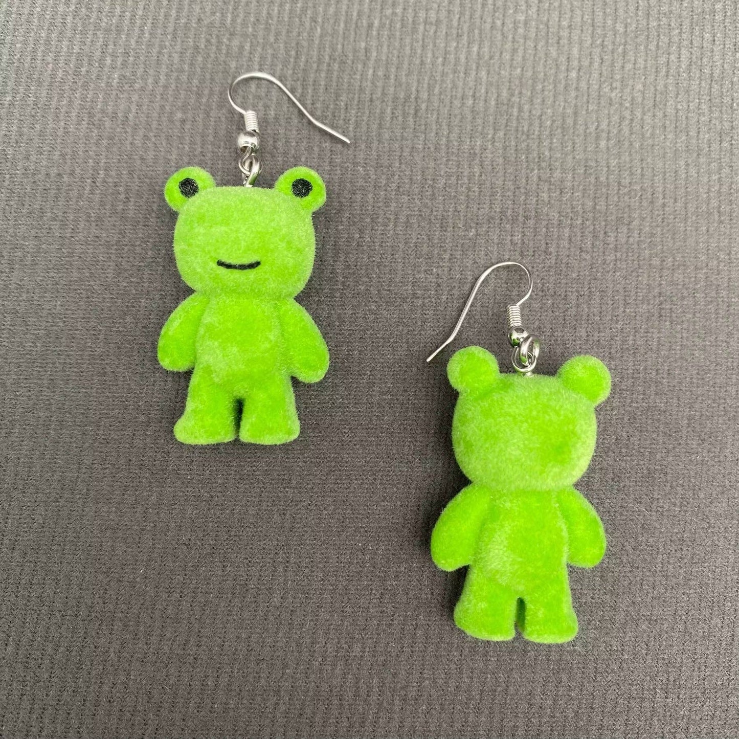 Resin Cartoon Frog Dangle Earrings