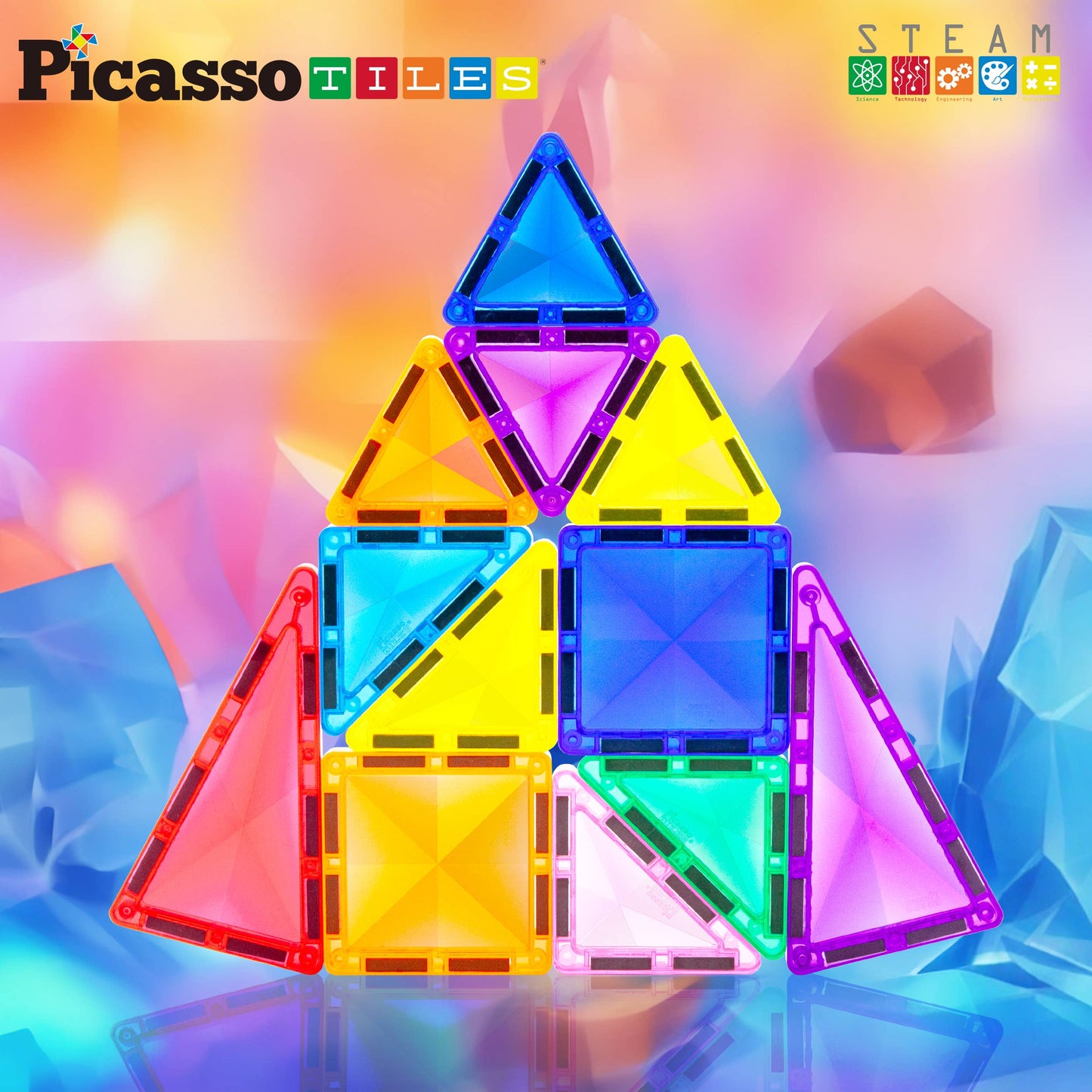 PicassoTiles 13pc Travel Size Magnetic Tile Building Set
