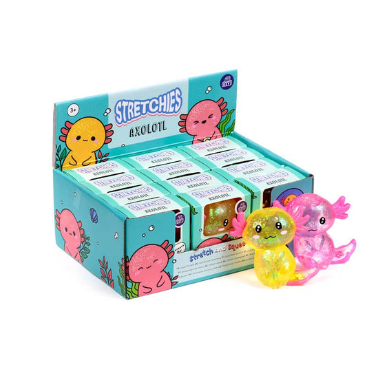 Squeezable Glitter Axolotl Stress Toy