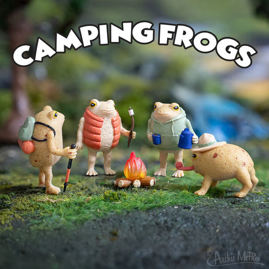 Camping Frog Figurine