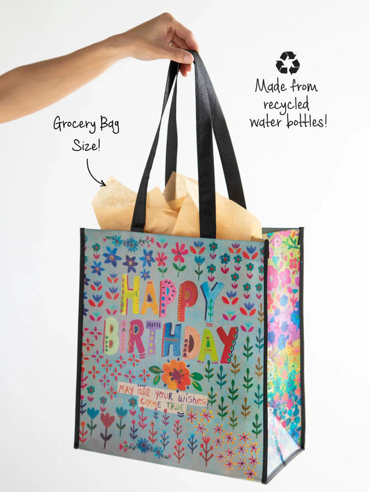 XL Happy Bag- Dusty Blue Happy Birthday