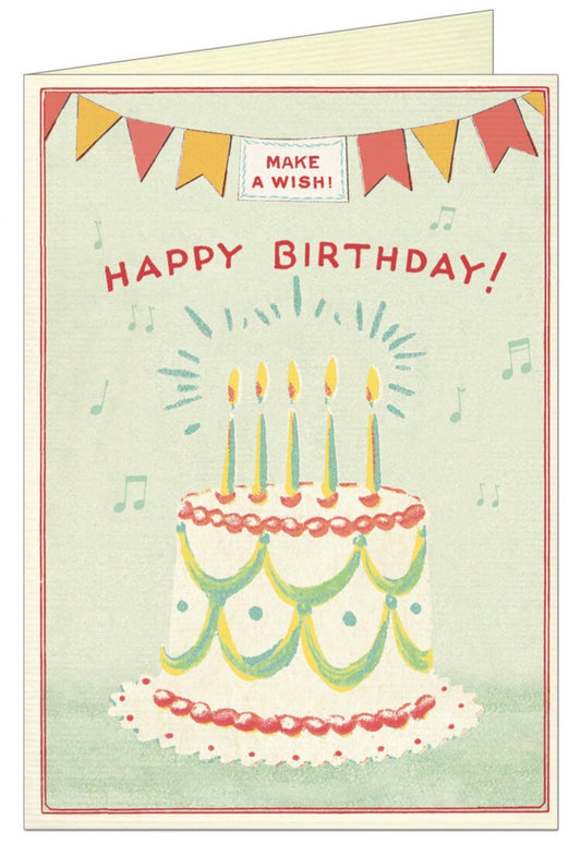 Happy Birthday Cake 3 Single Card/Envelope
