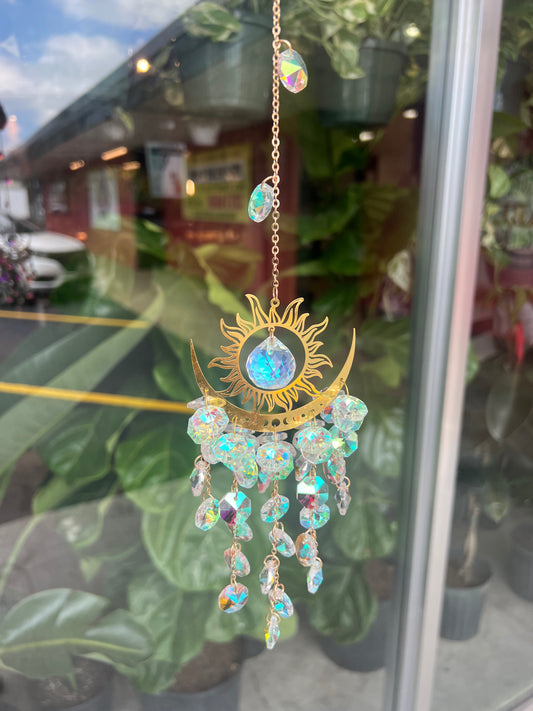 Sun Moon Crystal Suncatcher