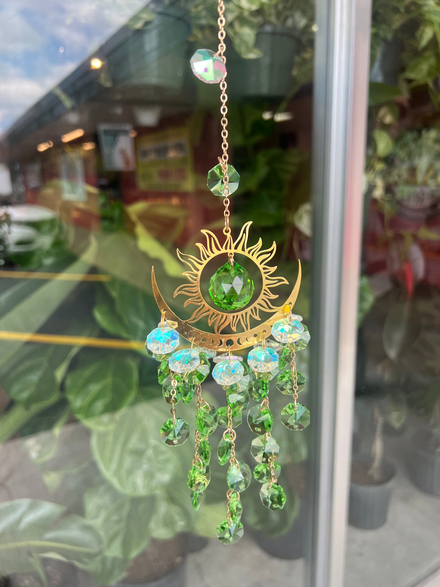 Sun Moon Crystal Suncatcher