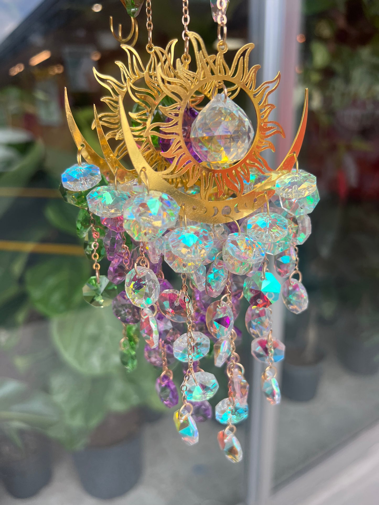 Sun Moon Crystal Suncatcher