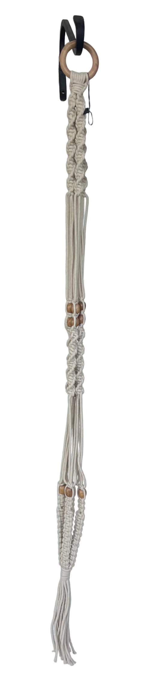 42" Beaded Cotton Woven Plant Hanger
