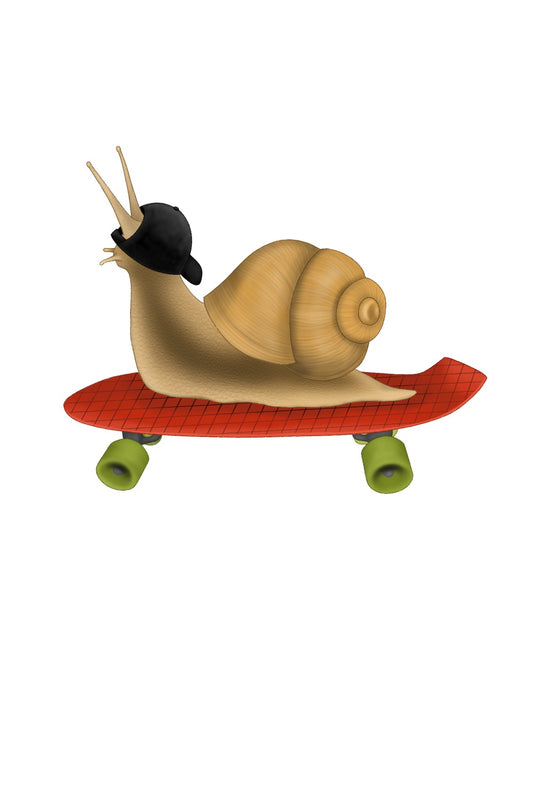 Snail on a skateboard