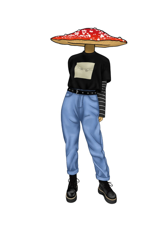 Mushroom person jeans