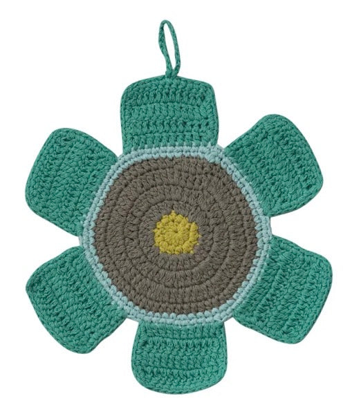 Cotton Crocheted Flower Shaped Pot Holder