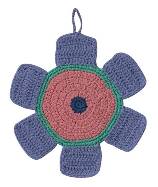 Cotton Crocheted Flower Shaped Pot Holder