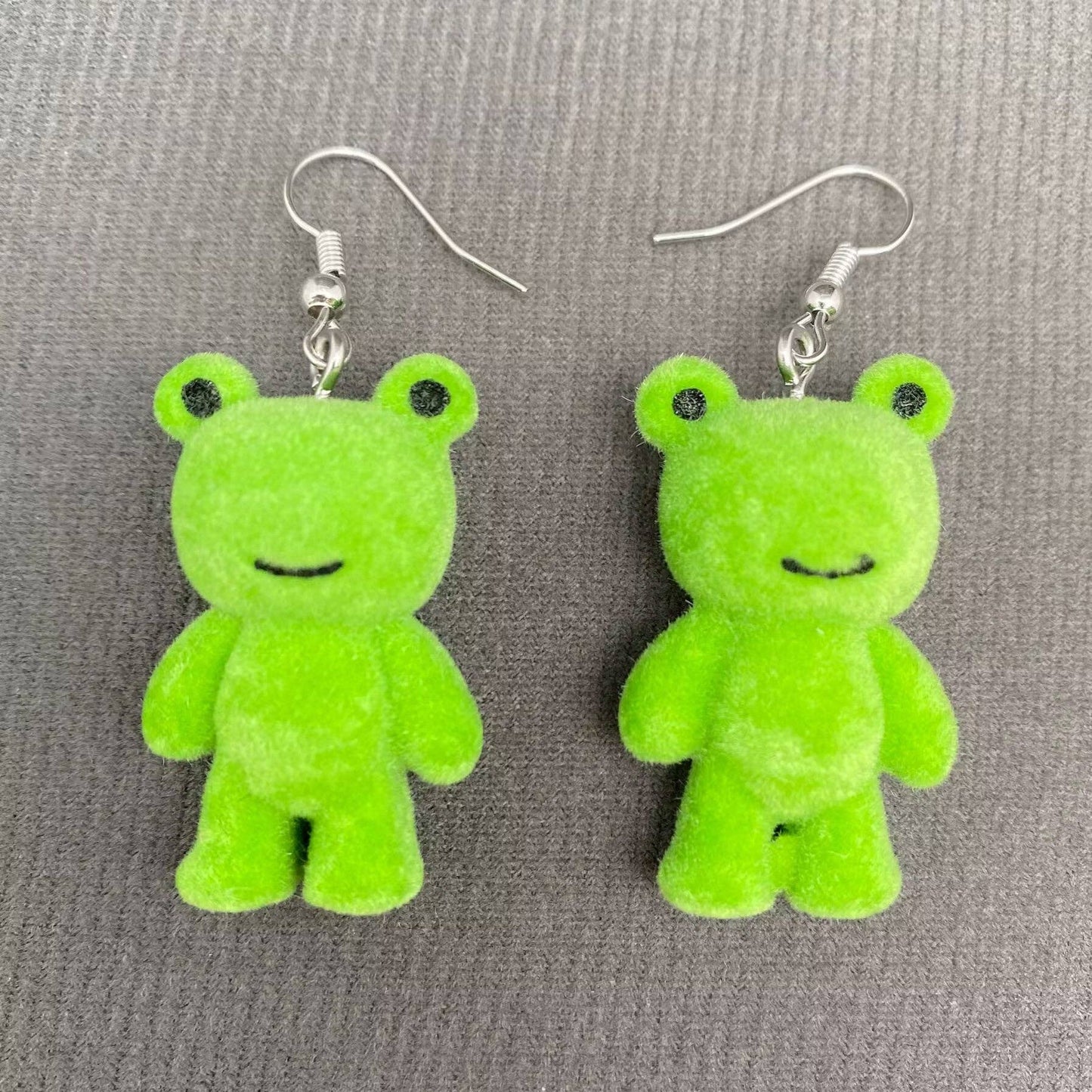 Resin Cartoon Frog Dangle Earrings