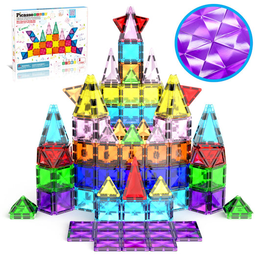 PicassoTiles 40pc Travel Size Magnetic Tile Building Set