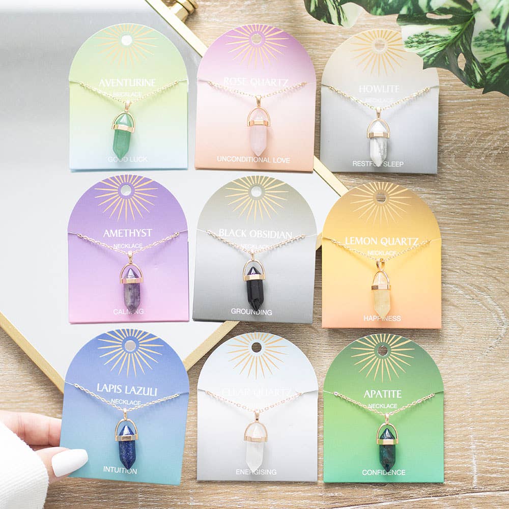 Clear Quartz Crystal Pendant Necklace