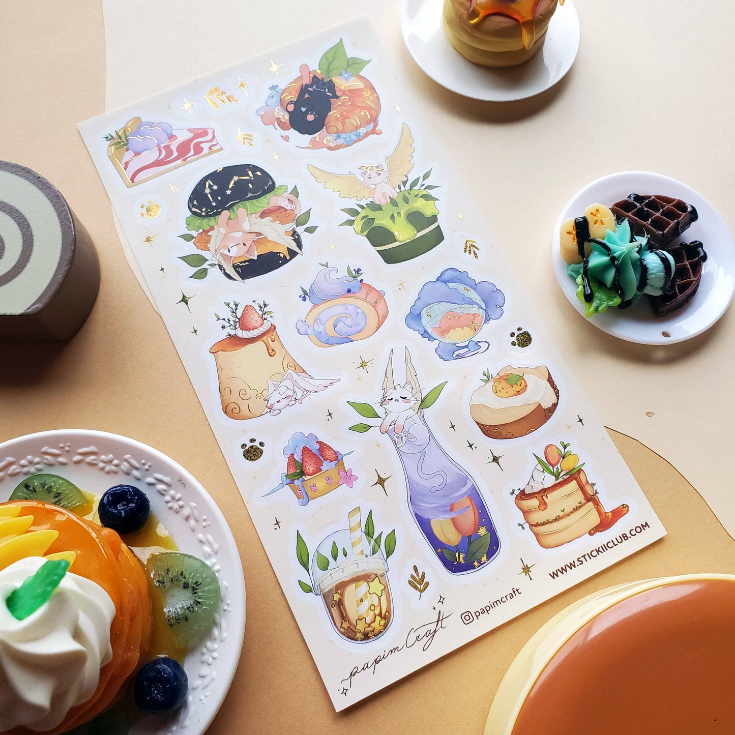 Celestial Cat Cafe Sticker Sheet
