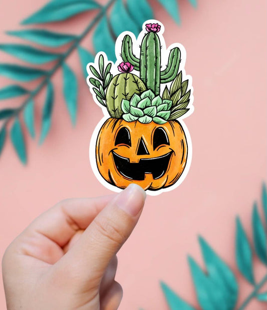 Cactus Pumpkin Sticker